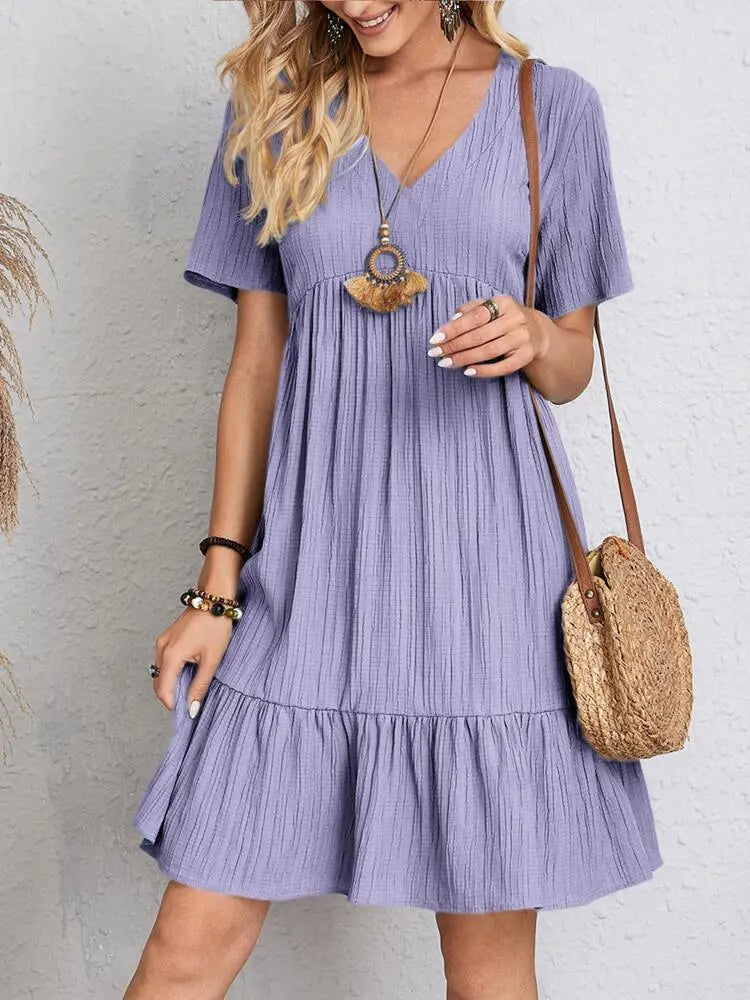 Crepe V-Neck Dress Andorra