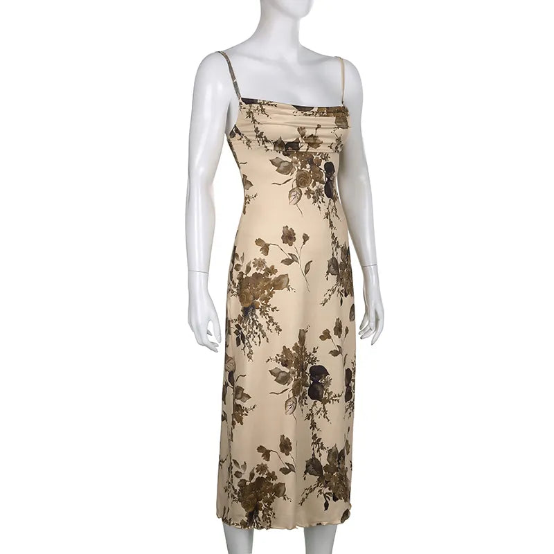 Printed Strap Dress Lux