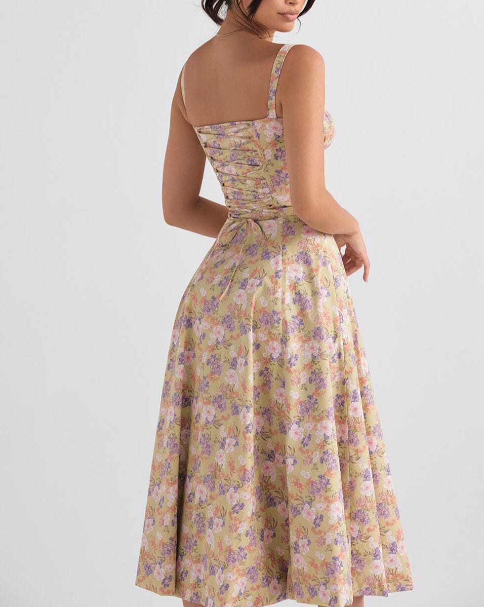 Floral Midi Dress with Side Slit