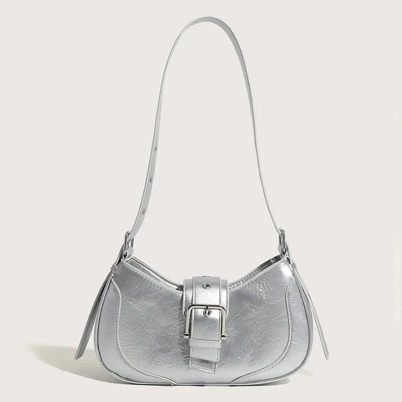 Women’s Buckle Baguette Bag
