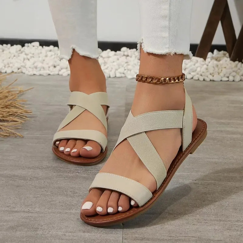 Women's Flat Leather Sandal