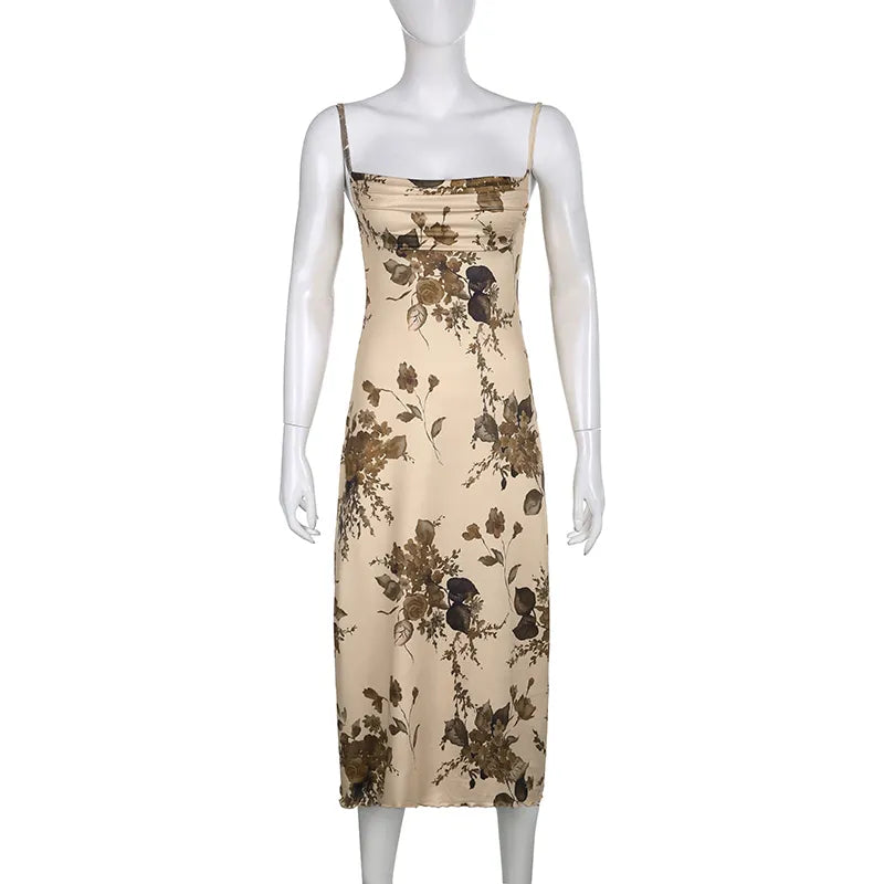 Printed Strap Dress Lux