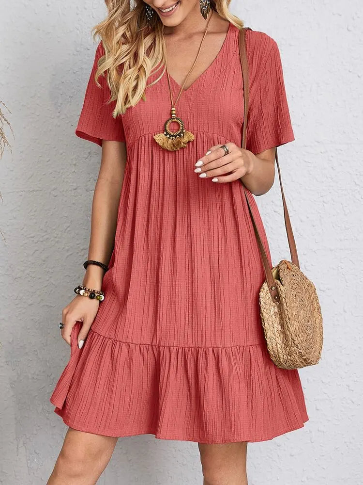 Crepe V-Neck Dress Andorra