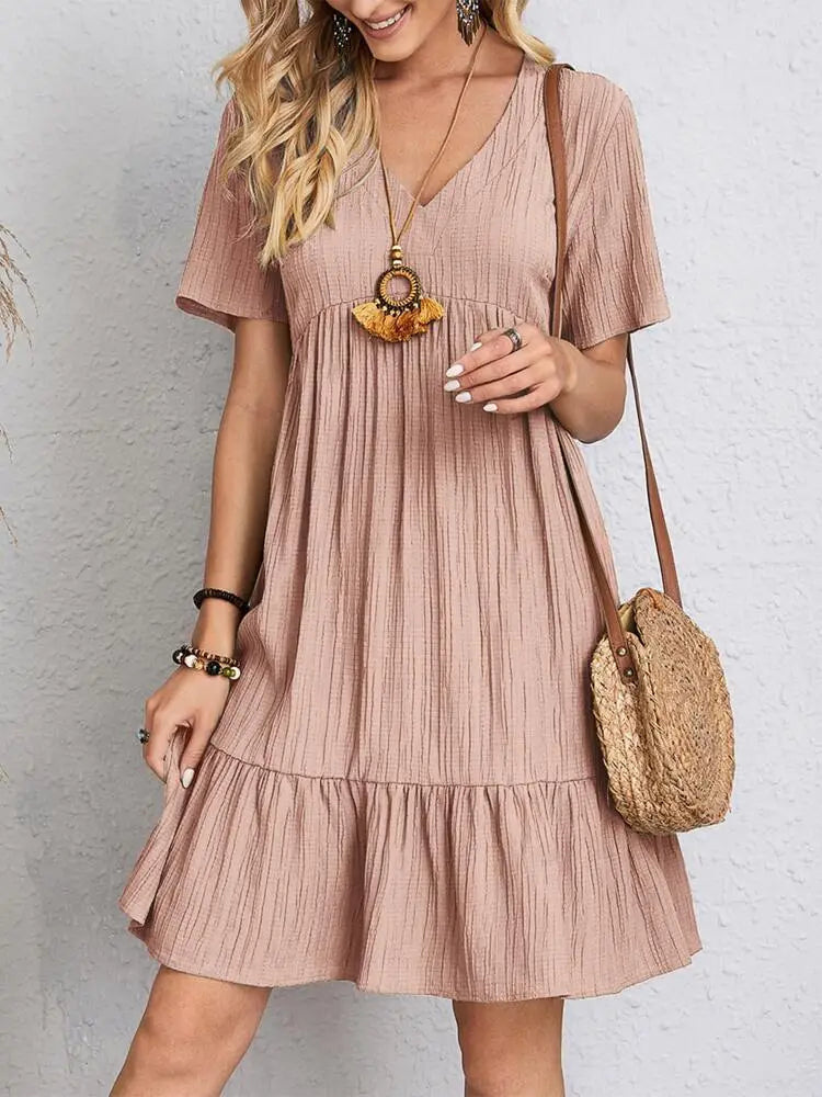 Crepe V-Neck Dress Andorra