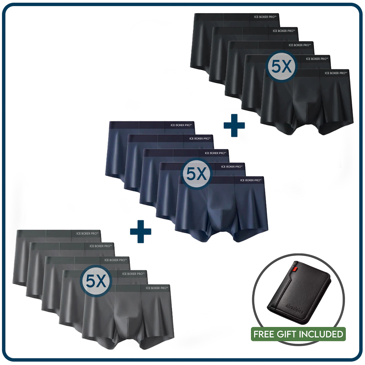 [Multi-Packs] Ice Boxer Pro™ – Ultra Comfortable Premium Silk Underwear + Free Wallet Included