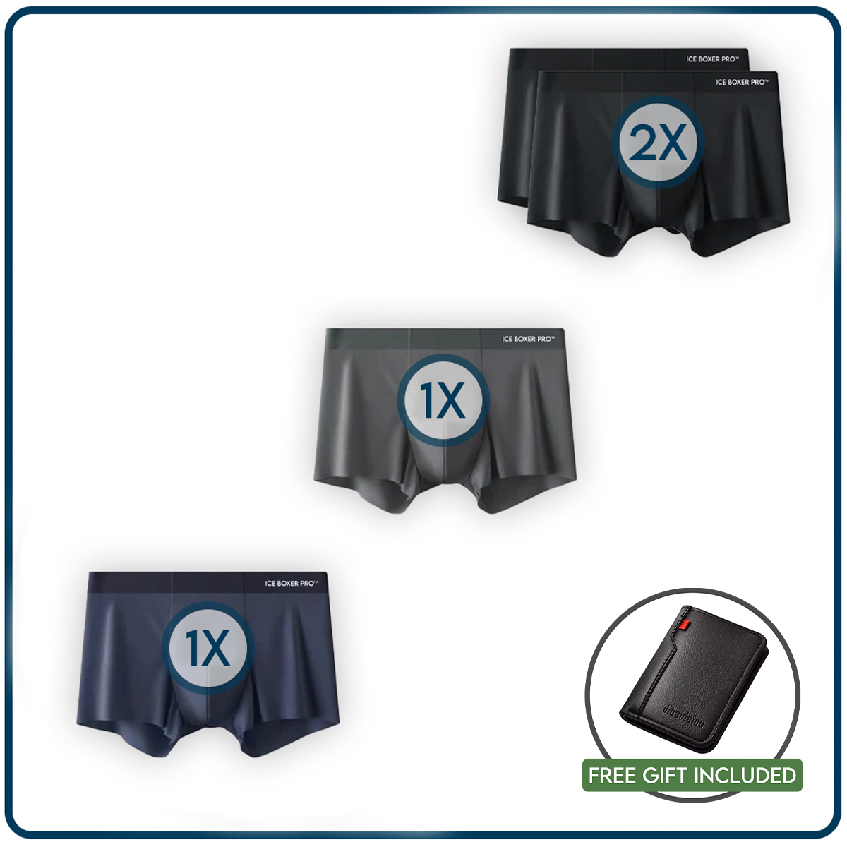 [Multi-Packs] Ice Boxer Pro™ – Ultra Comfortable Premium Silk Underwear + Free Wallet Included