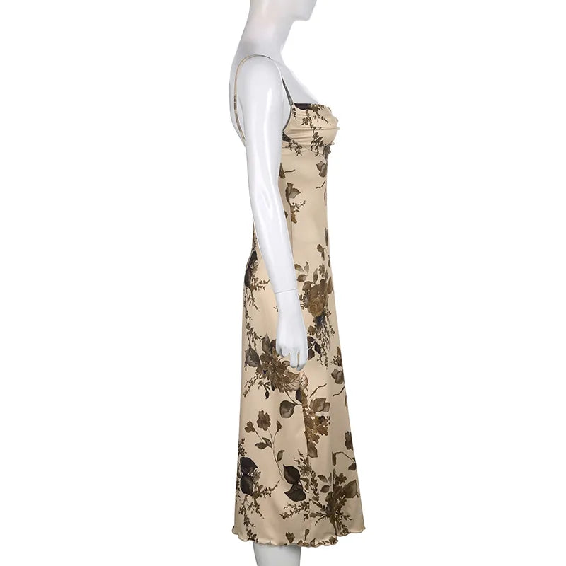 Printed Strap Dress Lux