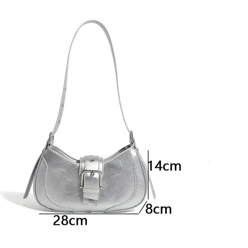 Women’s Buckle Baguette Bag