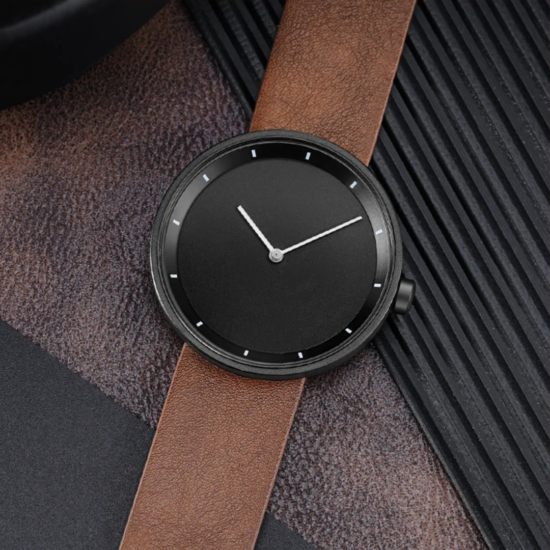 Men’s Classic Minimalist Watch with Leather Strap