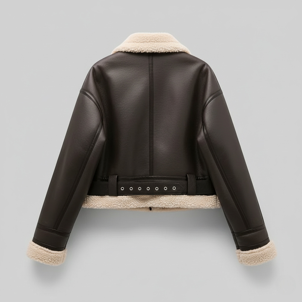 Éclat Parisien™ - Premium Vegan Leather Aviator Jacket