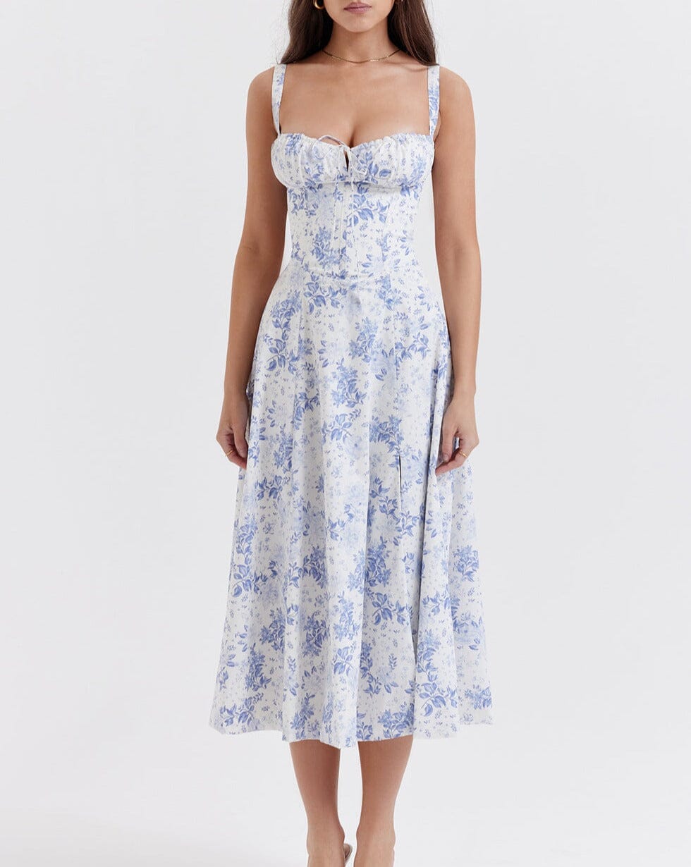 Floral Midi Dress with Side Slit