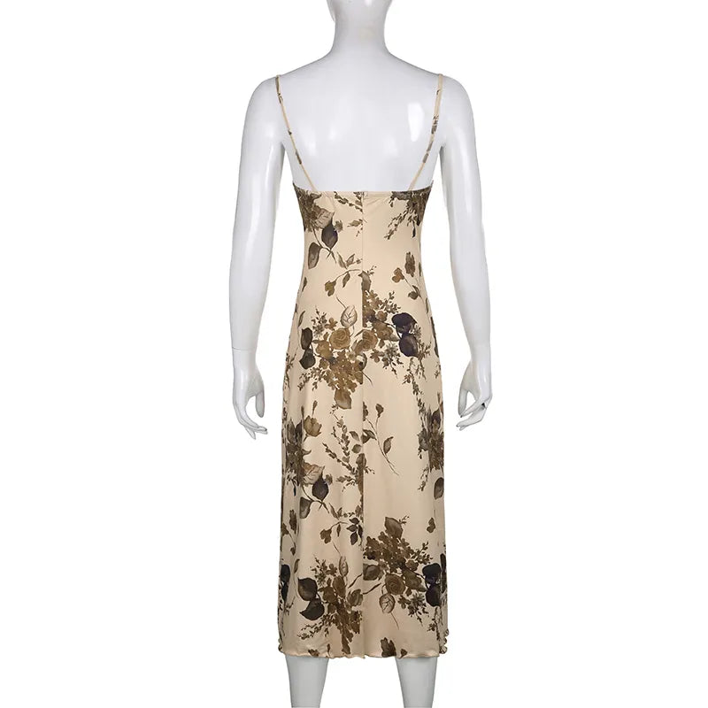 Printed Strap Dress Lux